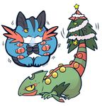  christmas christmas_tree holidays huiro mega_evolution mega_sceptile mega_swampert nintendo pok&#233;mon pok&eacute;mon sceptile swampert tree video_games 