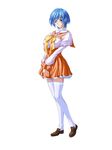  blue_hair brown_eyes fuyuzaki_mikane happy_princess school_uniform thighhighs yokota_mamoru zettai_ryouiki 