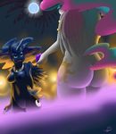  absurd_res anthro anthrofied blue_eyes blue_fur breasts butt cutie_mark duo equine eyelashes female friendship_is_magic fur gear_(artist) hair hi_res holding horn long_hair mammal moon my_little_pony nipples nude princess_celestia_(mlp) princess_luna_(mlp) pussy sibling sisters white_fur winged_unicorn wings 
