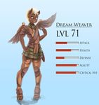  brown_skin cute dagger dream_weaver_(mlp) dreamcatcher equine equine_legs fruitbloodmilkashake male mammal my_little_pony pegasus solo text weapon wings yellow_eyes 