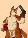  chubby flaccid gun kangaroo male mammal marsupial nude orange_eyes penis rag ranged_weapon sheath solo tderek99 weapon 