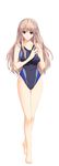  absurdres blonde_hair brown_eyes competition_swimsuit full_body highres iizuki_tasuku long_hair lovely_x_cation one-piece_swimsuit solo swimsuit transparent_background tsukioka_misasa 