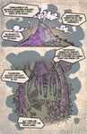  comic english_text fruit island mushroom text tree volcano 