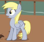  blinking blonde_hair cutie_mark derp_eyes derpy_hooves_(mlp) equine female friendship_is_magic fur grey_fur hair loop low_res mammal my_little_pony open_mouth outside pegasus solo teeth wings yellow_eyes 