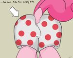  arrow boxers close-up directional_arrow equine female friendship_is_magic fur hair hooves horse mammal my_little_pony pink_fur pink_hair pinkie_pie_(mlp) polka_dots pony presenting rainbow_dosh raised_tail solo text underwear 