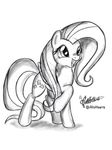  altohearts cutie_mark equine female feral fluttershy_(mlp) friendship_is_magic hair happy horse long_hair mammal monochrome my_little_pony open_mouth pegasus plain_background pony solo white_background wings 