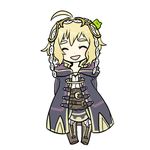  ahoge blonde_hair closed_eyes fire_emblem fire_emblem:_kakusei frog hair_ornament lowres mark_(female)_(fire_emblem) mark_(fire_emblem) miuta open_mouth robe smile solo 