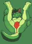  anthro chinese_dragon dragon fundoshi green_dragon horrorbuns kemono legs_up lying male morenatsu on_back scalie solo tatsuki underwear 