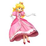  absurdres blonde_hair blue_eyes crown dress gloves high_heels highres lips looking_at_viewer mario_(series) official_art princess_peach royal royalty super_mario_bros. super_smash_bros. 