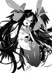  1girl alternate_costume alternate_outfit angel bodysuit bunny_suit bunnysuit c.r. female kyoukaisenjou_no_horizon long_hair malga_naruze monochrome solo very_long_hair wings 