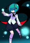  antennae blue_eyes bob_cut cape glowing green_hair highres lolicom short_hair shorts smile solo touhou wriggle_nightbug 