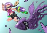  :q \m/ bad_id bad_pixiv_id bike_shorts cameltoe domino_mask flat_chest gradient gradient_background hachi_menou ink_tank_(splatoon) inkling long_hair mask midriff navel pointy_ears purple_eyes purple_hair shoes short_hair_with_long_locks sidelocks sleeveless slime sneakers splatoon_(series) splatoon_1 splattershot_(splatoon) squid super_soaker tentacle_hair tongue tongue_out wide_hips 