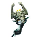  1girl armpits arms_up breasts fang fangs female highres hyrule_warriors imp mask midna navel nintendo no_nipples official_art raised_arm red_eyes small_breasts solo the_legend_of_zelda the_legend_of_zelda:_twilight_princess twilight_princess video_games wide_hips yellow_sclera zelda_musou 