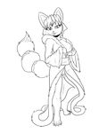  anthro breasts canine clothed clothing female fluffy_tail fox fulffy_tail fur fur_coat hair jewelry krystal looking_at_viewer mammal nintendo nipples pussy slashysmiley star_fox topless video_games 