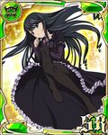  black_hair blue_eyes card_(medium) gothic_lolita lolita_fashion long_hair lying minamiya_natsuki pantyhose solo strike_the_blood very_long_hair 