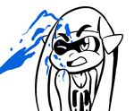  ink inkling monochrome one_eye_closed plain_background solo splatoon unknown_artist white_background 