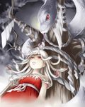  bare_shoulders bei_ju_luoxuan_wan highres long_hair monogatari_(series) red_eyes sengoku_nadeko snake snake_hair solo white_hair 