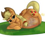  applejack_(mlp) blonde_hair blue_fur cowboy_hat duo earth_pony equine eyes_closed female feral freckles friendship_is_magic fur green_eyes hair half-closed_eyes hat horse internal mammal multi-colored_hair my_little_pony orange_fur pegasus pony rainbow_dash_(mlp) rainbow_hair shdingo smile vore wings 