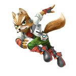  1boy absurdres alpha_channel anthro boots canine fingerless_gloves fox fox_mccloud furry gloves green_eyes headset hi_res highres jacket looking_at_viewer male mammal nintendo official_art plain_background solo star_fox super_smash_bros super_smash_bros. transparent_background video_games 