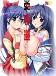  2_girls 2girls breasts cover hug huge_breasts large_breasts multiple_girls nipples squeez yuibi 