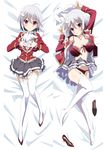  1girl blush bra dakimakura garter_belt high_heels ore_no_nounai_sentakushi_ga_gakuen_love-comedy_wo_senryoku_de_jama_shiteru oversized_clothes panties thighhighs underwear white_hair yukihira_furano 