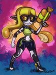  fangs female imp inkling looking_at_viewer midna orange_eyes solo splatoon squid the_legend_of_zelda twilight_princess video_games wide_hips xdraws yellow_sclera 