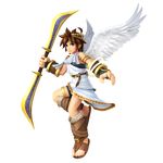  1boy absurdres angel angel_wings blue_eyes bow brown_hair highres kid_icarus looking_at_viewer official_art pit pit_(kid_icarus) super_smash_bros. wings 