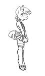  anthro anthrofied black_and_white blush clothing crossdressing equine female freckles friendship_is_magic horn looking_at_viewer male mammal miniskirt monochrome my_little_pony panties plain_background poprocks shoes skirt snips_(mlp) socks solo thong underwear unicorn 