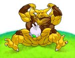  alakazam ambiguous_gender anthro balls biceps blush claws goomy hyper male nintendo pok&#233;mon pok&eacute;mon ripped-saurian vein video_games 