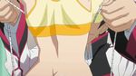  aikawa_kiyoka animated animated_gif ass back bottomless bouncing_breasts breasts butt_crack infinite_stratos medium_breasts orimura_ichika tape_measure 