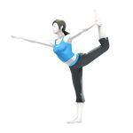  1girl absurdres armpits barefoot black_hair breasts feet female highres medium_breasts midriff navel official_art ponytail solo super_smash_bros. transparent_background white_skin wii_fit wii_fit_trainer yoga_pants 