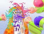  artist_request drawfag gun ink inkling mask nintendo open_mouth orange_hair pointy_ears resized sexually_suggestive splatoon squirtgun tentacle_hair weapon 