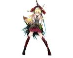  animal_ears blonde_hair foxgirl haik original skirt sword tail weapon white 
