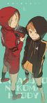  bad_id bad_pixiv_id copyright_name grin haikyuu!! handheld_game_console highres hinata_shouyou hood hoodie kaimuari kozume_kenma looking_at_viewer looking_back male_focus multiple_boys nintendo_3ds nintendo_ds smile 