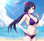  bikini black_hair breasts green_eyes large_breasts long_hair love_live! love_live!_school_idol_project swimsuit toujou_nozomi twintails very_long_hair wewe 