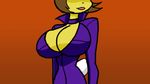 anthro big_breasts breasts brown_hair cleavage clothed clothing female hair huge_breasts iamsum lagomorph mammal rabbit smile solo 