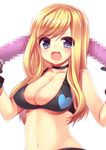  bikini_top blonde_hair blue_eyes boss_(saints_row) breasts dildo_bat fang large_breasts long_hair masayu saints_row saints_row:_the_third solo 