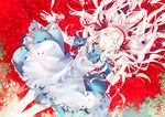  bad_id bad_pixiv_id blonde_hair closed_eyes dress flower kagerou_project kamari_(kama_ri) kozakura_marry long_hair lying petals rose rose_petals solo 