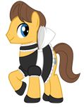  absurd_res alpha_channel blue_eyes brown_hair caramel_(mlp) crossdressing cutie_mark earth_pony equine feral friendship_is_magic hair hi_res horse maid maid_uniform male mammal my_little_pony plain_background pony smile sofunnyguy solo transparent_background 