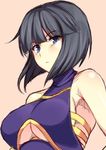  black_hair blue_eyes breasts cleavage cleavage_cutout kupala leotard medium_breasts minami_toshimi purple_leotard short_hair solo upper_body wrestle_angels wrestle_angels_survivor wrestling_outfit 