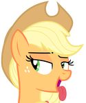  absurd_res alpha_channel applejack_(mlp) blonde_hair cowboy_hat equine female feral freckles friendship_is_magic fur green_eyes hair hat hi_res horse magister39 mammal my_little_pony open_mouth orange_fur plain_background pony solo tongue tongue_out transparent_background 