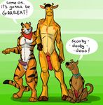  animal_genitalia anthro balls canine canine_penis crossover dog erection exposed feline feline_penis feral flaccid frosted_flakes fur geoffrey_the_giraffe giraffe great_dane horsecock hufnaar kellogg's knot male mammal mascot nude penis scooby-doo scooby-doo_(series) size_difference tiger tony_the_tiger toys_r_us 