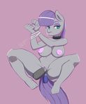  anal anal_penetration anthro areola bdsm big_breasts bound breasts collar dildo double_penetration earth_pony equine erect_nipples female friendship_is_magic grey_body hair horse looking_at_viewer mammal maud_pie_(mlp) my_little_pony navel nipples penetration pony purple_hair sex_toy silentpon3 solo vaginal vaginal_penetration 
