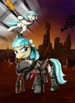  blue_eyes blue_hair circumcised coco_pommel_(mlp) collar cutie_mark earth_pony equine female friendship_is_magic group gun hair hi_res horse jamescorck knife mammal my_little_pony night outside pony ranged_weapon spiked_collar stars teeth weapon 