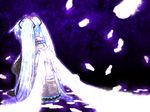  angel aqua_hair detached_sleeves feathers hatsune_miku long_hair sad sitting solo thighhighs very_long_hair vocaloid wings yutu 