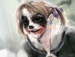  bad_id bad_pixiv_id batman_(series) cosplay crossover dc_comics face fukuzawa_yumi hair_ribbon horror_(theme) lver_(artist) makeup maria-sama_ga_miteru parody ribbon school_uniform serafuku short_twintails solo the_dark_knight the_joker the_joker_(cosplay) twintails what 