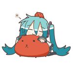  :3 aqua_hair capybara capybara-san chibi chibi_miku hatsune_miku minami_(colorful_palette) twintails vocaloid 