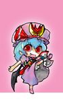  bat_wings belt chibi hashimoto kamen_rider kamen_rider_kiva kamen_rider_kiva_(series) lowres parody remilia_scarlet solo touhou wings 