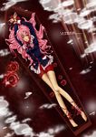  absurdres aiguillette bad_id bad_pixiv_id barefoot character_name flower highres rose shoujo_kakumei_utena solo sun_(pixiv) tenjou_utena 