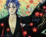  ayajik blue_eyes blue_hair bug fate/hollow_ataraxia fate_(series) insect japanese_clothes kimono male_focus matou_zouken moth solo younger 
